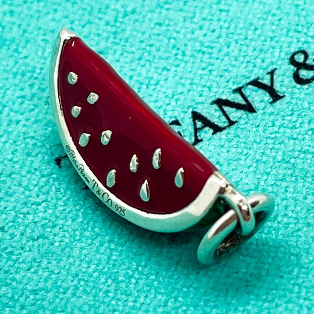 Tiffany & Co. Paloma Picasso Watermelon Charm – .925 Silver, Vintage Enamel - Picture 13 of 14